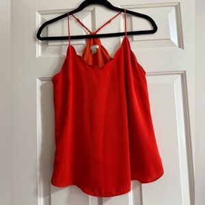 J. Crew Scalloped Red Camisole Top